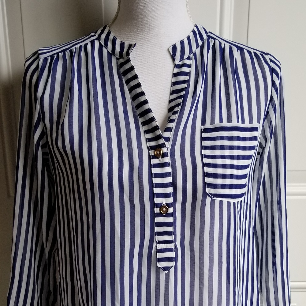 Charlotte Russe. Small white and blue striped.